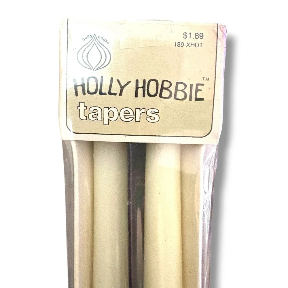 Vintage Holly Hobbie Taper Candles 12 Inch Christmas Holiday Guild House 2 Pack